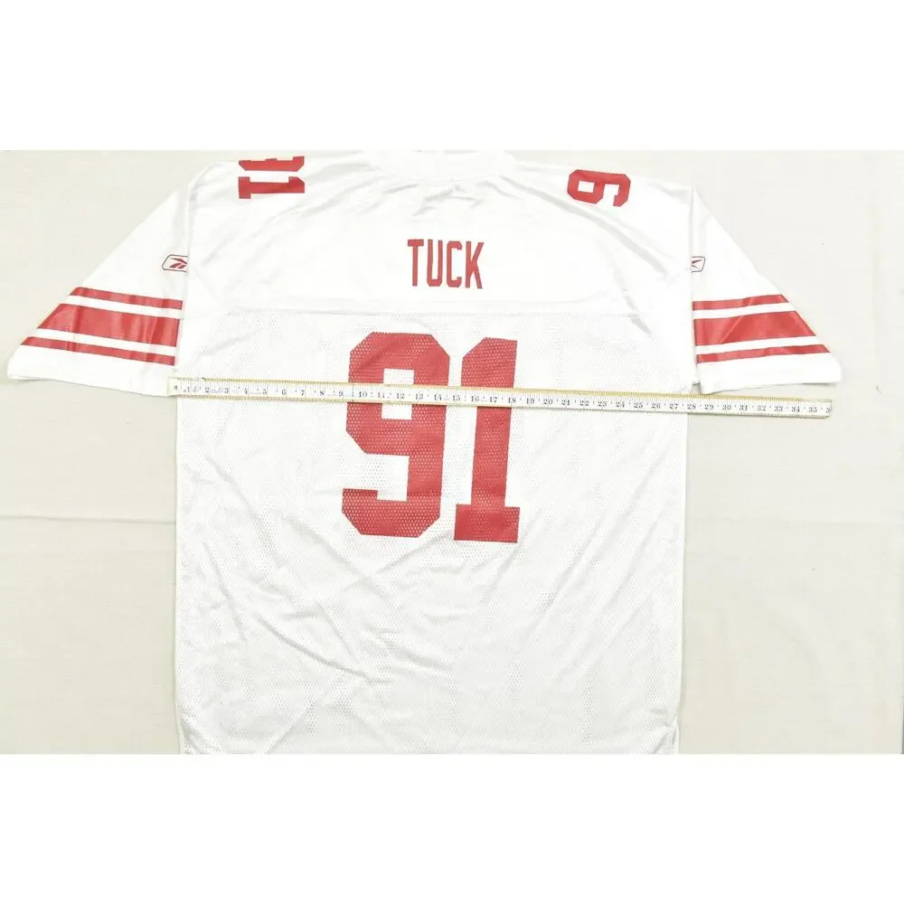 Reebok NFL New York Giants Justin Tuck 91 On Field Jersey White Men's Size 2XL
